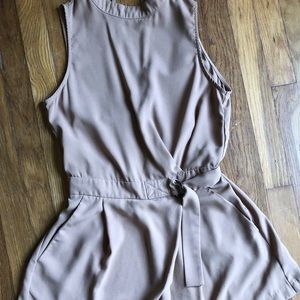 Tan Romper with cut out back